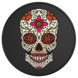 SUGAR SKULL BLACK TIRE COVER
