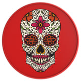 SUGAR SKULL RED TIRE COVER