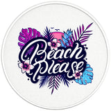 TROPICAL BEACH PLEASE PEARL  WHITE CARBON FIBER TIRE COVER