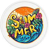 TROPICAL SUMMER VIBES PEARL  WHITE CARBON FIBER TIRE COVER