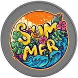 TROPICAL SUMMER VIBES SILVER CARBON FIBER TIRE COVER