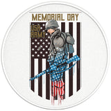 Usa Army Memorial Day Pearl White Carbon Fiber Tire Cover