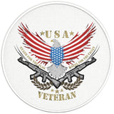 USA FLAG BALD EAGLE PEARL WHITE CARBON FIBER TIRE COVER