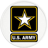 Us Army Logo Pearl White Carbon Fiber Tire Cover