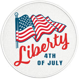 US FLAG LIBERTY PEARL  WHITE CARBON FIBER TIRE COVER