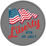 US FLAG LIBERTY SILVER CARBON FIBER TIRE COVER
