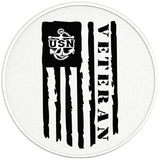 US NAVY VETERAN FLAG PEARL WHITE CARBON FIBER TIRE COVER