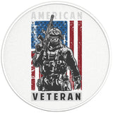 US VETERAN AMERICAN FLAG PEARL WHITE CARBON FIBER TIRE COVER