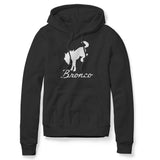 WHITE BRONCO HORSE BLACK HOODIE