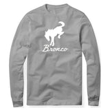 WHITE BRONCO HORSE GRAY SWEATSHIRT