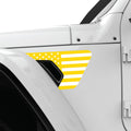 YELLOW AND WHITE US FLAG FENDER VENT DECAL FITS 2018+ JEEP WRANGLER & GLADIATOR DRIVER SIDE