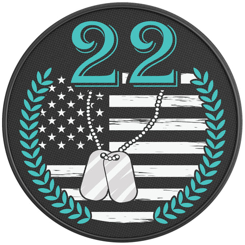 22 AWARENESS BLACK CARBON FIBER TIRE COVER