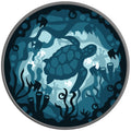 3D UNDERWATER TURTLE SILVER CARBON FIBER TIRE COVER