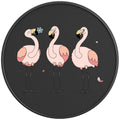3 PINK FLAMINGOS BLACK CARBON FIBER TIRE COVER