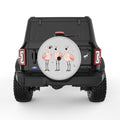 3 PINK FLAMINGOS SILVER CARBON FIBER TIRE COVER