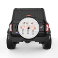 3 PINK FLAMINGOS PEARL  WHITE CARBON FIBER TIRE COVER