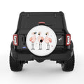 3 PINK FLAMINGOS WHITE TIRE COVER