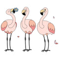 3 PINK FLAMINGOS