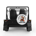 99 PER CENT CHANCE I DONT CARE WHITE TIRE COVER FOR MOKE