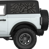 ABSTRACT FLOWERS QUARTER WINDOW DECAL FITS 2021+ FORD BRONCO 2 DOOR HARD TOP