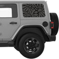 ABSTRACT FLOWERS QUARTER WINDOW DECAL FITS 2018+ JEEP WRANGLER 4 DOOR HARD TOP JLU