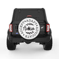 ACCEPT ADAPT ADVOCATE WHITE TIRE COVER