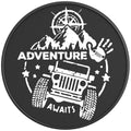 ADVENTURE AWAITS PEARL  WHITE CARBON FIBER TIRE COVER