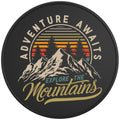 ADVENTURE AWAITS BLACK TIRE COVER