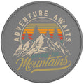ADVENTURE AWAITS SILVER CARBON FIBER TIRE COVER