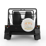 ADVENTURE AWAITS WHITE TIRE COVER FOR MOKE