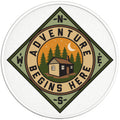 ADVENTURE BEGINS HERE BLACK TIRE COVER