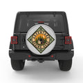 ADVENTURE BEGINS HERE WHITE TIRE COVER