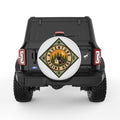 ADVENTURE BEGINS HERE PEARL  WHITE CARBON FIBER TIRE COVER