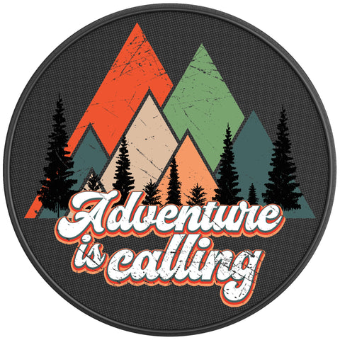 ADVENTURE IS CALLING BLACK CARBON FIBER TIRE COVER