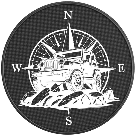 ADVENTURE OFF ROAD COMPASS BLACK CARBON FIBER TIRE COVER
