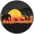 AFRICAN WILDLIFE BLACK CARBON FIBER TIRE COVER