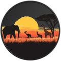 AFRICAN WILDLIFE BLACK TIRE COVER
