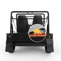 AFRICAN WILDLIFE SILVER CARBON FIBER TIRE COVER FOR MOKE