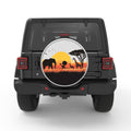 AFRICAN WILDLIFE SILVER CARBON FIBER TIRE COVER