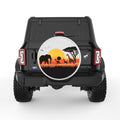 AFRICAN WILDLIFE PEARL  WHITE CARBON FIBER TIRE COVER