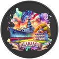 ALABAMA BLACK CARBON FIBER TIRE COVER