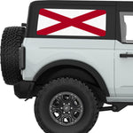 ALABAMA STATE FLAG QUARTER WINDOW DECAL FITS 2021+ FORD BRONCO 2 DOOR HARD TOP