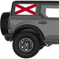 ALABAMA STATE FLAG QUARTER WINDOW DECAL FITS 2021+ FORD BRONCO 4 DOOR HARD TOP