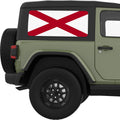 ALABAMA STATE FLAG QUARTER WINDOW DECAL FITS 2011-2018 JEEP WRANGLER 2 DOOR HARD TOP JK