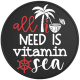 ALL I NEED IS VITAMIN SEA BLACK TIRE COVER