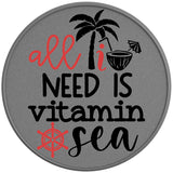 ALL I NEED IS VITAMIN SEA SILVER CARBON FIBER TIRE COVER