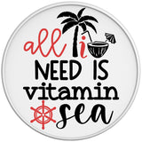 ALL I NEED IS VITAMIN SEA WHITE TIRE COVER