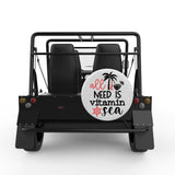 ALL I NEED IS VITAMIN SEA WHITE CARBON FIBER TIRE COVER FOR MOKE