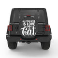ALL YOU NEED IS LOVE AND A CAT PEARL  WHITE CARBON FIBER TIRE COVER