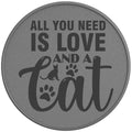 ALL YOU NEED IS LOVE AND A CAT SILVER CARBON FIBER TIRE COVER